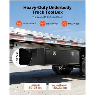 VEVOR Lkw Unterbaubox 1524 x 457 x 457 mm Unterflur Staukasten Kaltgewalzter Stahl Wasserdichter Werkzeugkasten mit T-Griff Schloss für Lkw Anhänger Transporter Werkzeugkiste Unterflurkasten Schwarz VEVOR Lkw Unterbaubox 1524 x 457 x 457 mm Unterflur Staukasten Kaltgewalzter Stahl Wasserdichter Werkzeugkasten mit T-Griff Schloss für Lkw Anhänger Transporter Werkzeugkiste Unterflurkasten Schwarz