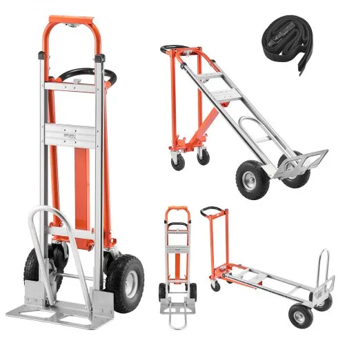 VEVOR 4-in-1-Sackkarre, 453,6 kg Tragkraft im 4-Rad-Modus, umwandelbare Transportkarre mit rutschfestem Griff & Rädern, Handkarre aus Aluminiumlegierung, Transportroller für Umzüge, Büros & Lager VEVOR 4-in-1-Sackkarre, 453,6 kg Tragkraft im 4-Rad-Modus, umwandelbare Transportkarre mit rutschfestem Griff & Rädern, Handkarre aus Aluminiumlegierung, Transportroller für Umzüge, Büros & Lager