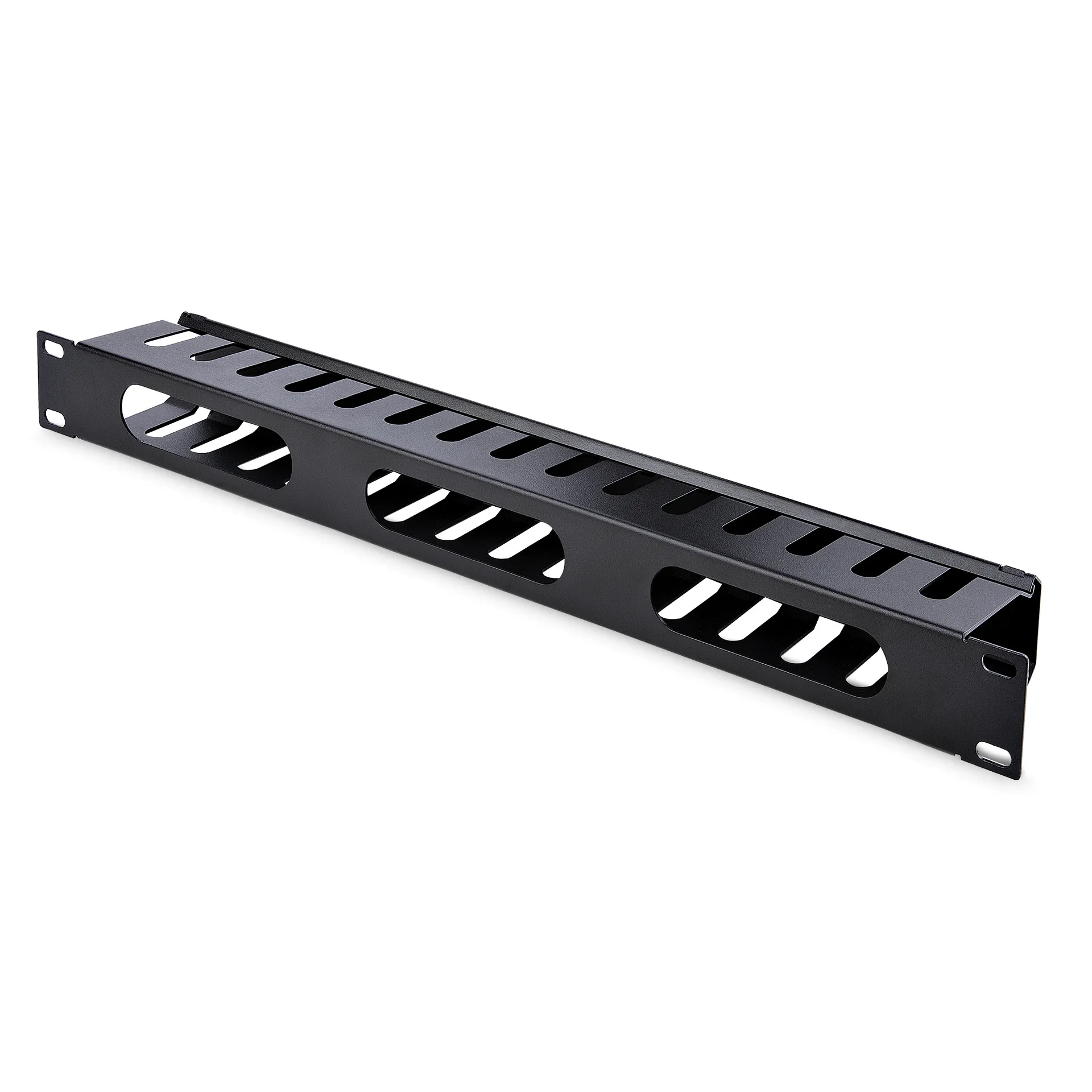 StarTech.com Horizontaler 1HE Rack Finger Kabelkanal mit Abdeckung - 19" Netzwerk/serverschrank Finger Kabelführung Panel - geschlitzter Kabelkanal mit Abdeckung – Bild 2