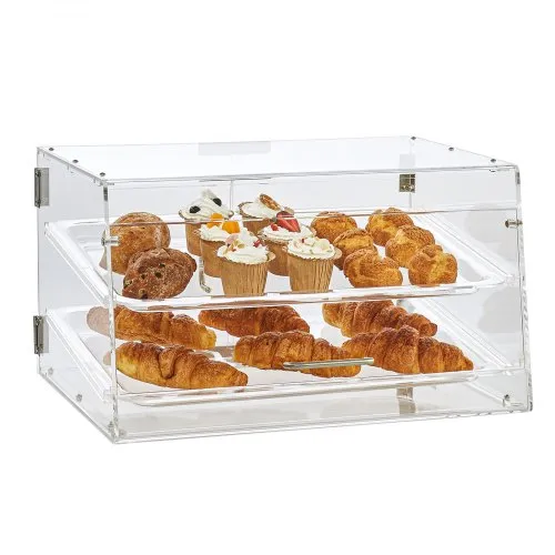VEVOR 2-stöckige Gebäck-Vitrine, Kommerzielle Tabletts 510 x 350 x 35 mm, Bäckerei-Vitrine, Acryl-Vitrine mit Zugang zur Hintertür und abnehmbaren Regalen, für Donut-Bagels, Kuchen, Kekse usw. VEVOR 2-stöckige Gebäck-Vitrine, Kommerzielle Tabletts 510 x 350 x 35 mm, Bäckerei-Vitrine, Acryl-Vitrine mit Zugang zur Hintertür und abnehmbaren Regalen, für Donut-Bagels, Kuchen, Kekse usw.