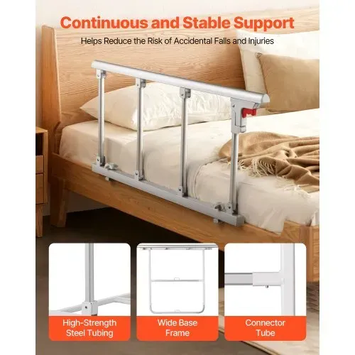 VEVOR Faltbares Bettgitter für Senioren, 97 cm Bettschutzgitter mit Befestigungsgurt, Rausfallschutz, Kantenschutz, Seniorenbettgitter, passend für King-Size-, Queen-Size-, Full-Size- & Twin-Betten – Bild 2