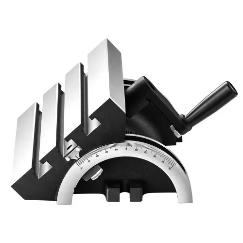 VEVOR Winkeltisch Schwenkbar 178x127 mm 0-45° Links & Rechts Verstellbar, Frästisch zur Verwendung auf Fräsmaschinen & Bohrmaschinen, Gusseisen Konstruktion, 3 T-Nuten, Skala mit 1-Grad-Schritten – Bild 9