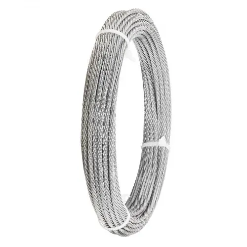 VEVOR Edelstahldrahtseil φ3,2 mm 12,2 m Länge, Drahtseil aus Edelstahl 316 mit einer Bruchlast von 7,1 kN, Stahldraht 7x7 Litzen, Geländerseil für Terrassengeländer, Gartenspaliere – Bild 10