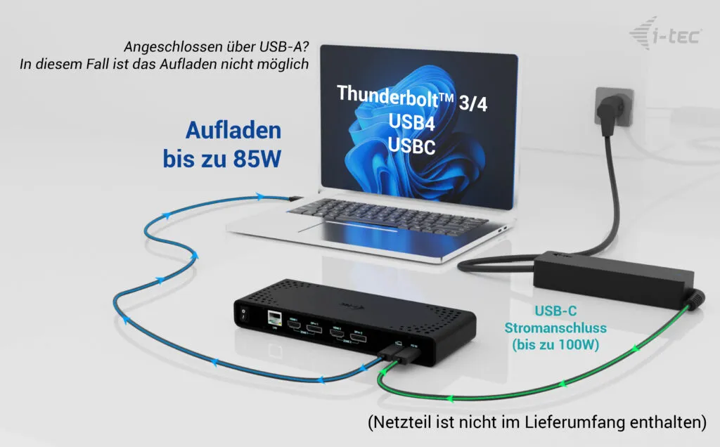 i-tec Universal Dual 4K Display Docking Station + Power Delivery 85W – Bild 6