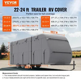 VEVOR Wohnwagen-Schutzhülle für 6,7-7,3 m Wohnwagen, Wohnwagenabdeckung aus Vliesstoff wasserdicht winddicht sonnenbeständig, Universal-Wohnwagenhülle mit Aufbewahrungstasche Reparaturflicken Gurten VEVOR Wohnwagen-Schutzhülle für 6,7-7,3 m Wohnwagen, Wohnwagenabdeckung aus Vliesstoff wasserdicht winddicht sonnenbeständig, Universal-Wohnwagenhülle mit Aufbewahrungstasche Reparaturflicken Gurten