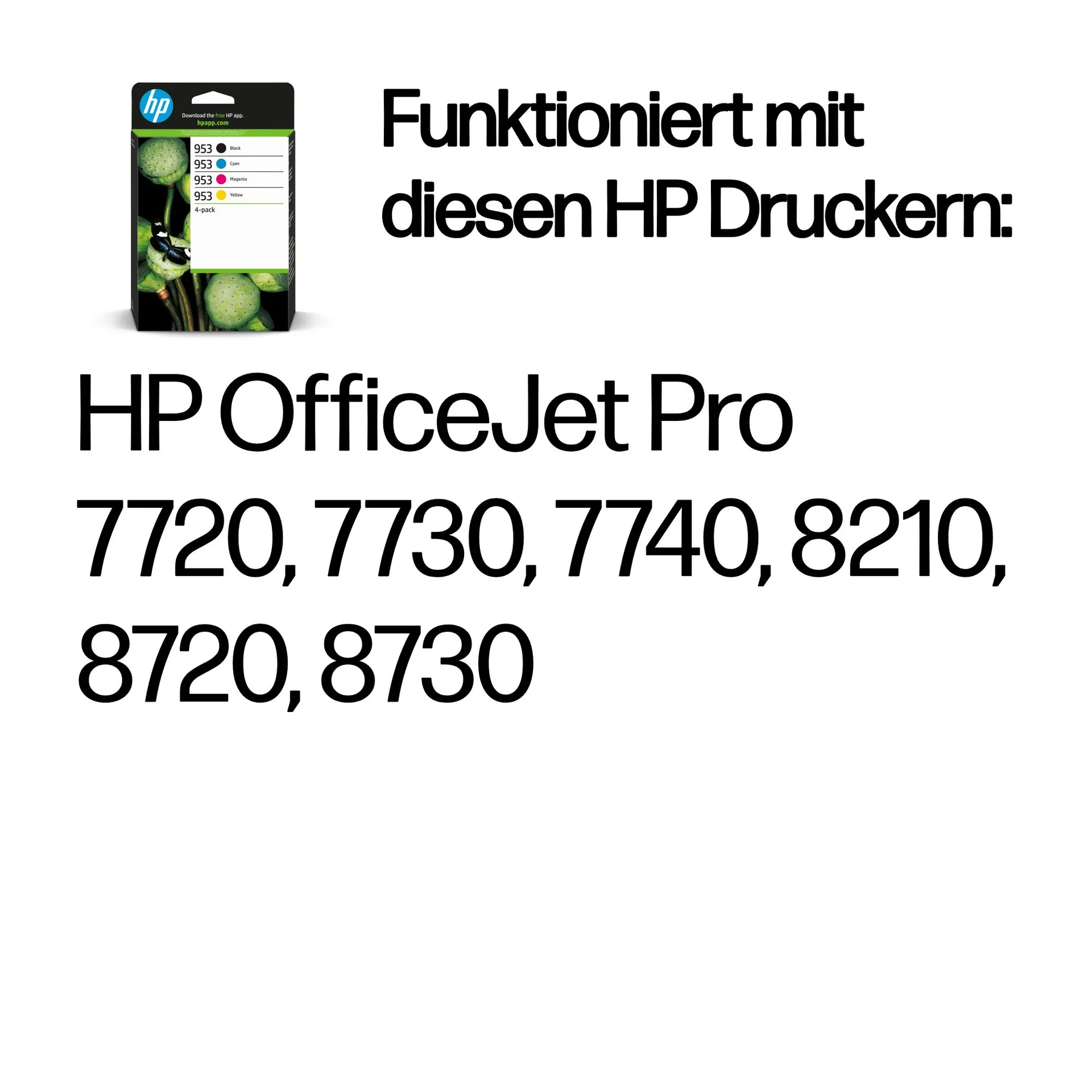 HP 953 4er-Pack Original-Druckerpatronen Schwarz/Cyan/Magenta/Gelb – Bild 2