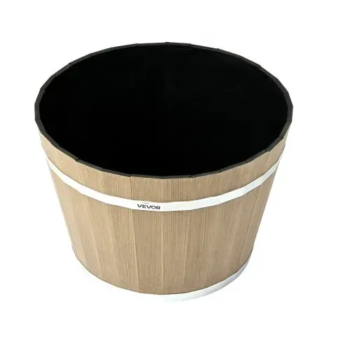 VEVOR Blumentöpfe 300 x 210 mm, 4er-Pack Whiskyfass-Pflanzgefäße mit Drainagelöchern, Kunststoff-Pflanztopf im Weinfass-Design für Pflanzen im Innen- & Außenbereich, Garten, Zuhause, Braun – Bild 9