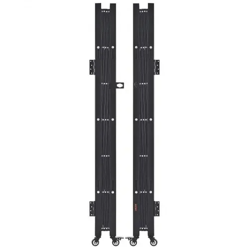 VEVOR Sicherheitstor abschließbar, doppelt klappbares Scherentor mit 360°-Lenkrollen, einziehbare Stahltore Outdoor, für Eingangssicherheit Garage Lager, Falttor 3700 x 1605 mm (B x H) Schwarz – Bild 10