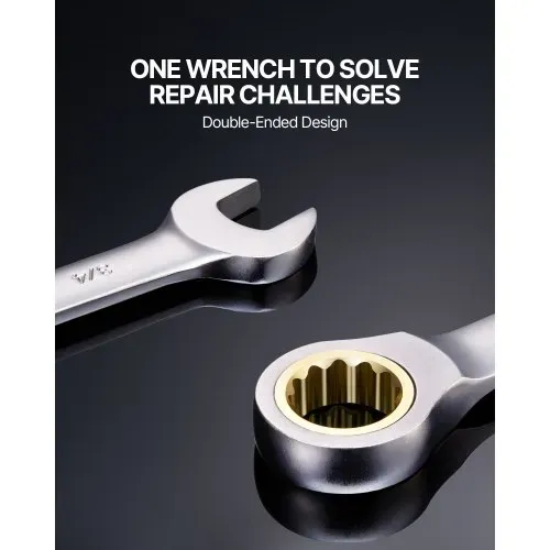 VEVOR Schlüsselsatz 24-teiliger Ratschenschlüsselsatz mit Organizer-Rack, Cr-V-Stahl-Schlüsselsatz SAE 1/4 Zoll bis 7/8 Zoll, metrisch 8 mm bis 19 mm, ideal für Haushalt Autoreparaturen Werkstatt – Bild 4