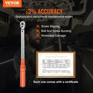 VEVOR Drehmomentschlüssel 3/8″, 14–110Nm Drehmomentschlüssel Fahrrad & Motorrad Set, ± 3% Fehlergenauigkeit mit 2 Verlängerungsstangen 152,4mm, 3/8-1/2″ & 3/8- 1/4″ Adapter, 72 Zähne Einstellbar VEVOR Drehmomentschlüssel 3/8″, 14–110Nm Drehmomentschlüssel Fahrrad & Motorrad Set, ± 3% Fehlergenauigkeit mit 2 Verlängerungsstangen 152,4mm, 3/8-1/2″ & 3/8- 1/4″ Adapter, 72 Zähne Einstellbar