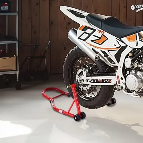 VEVOR Motorrad-Hinterradständer (385 kg Tragkraft), robuster Motorradständer mit U- und L-Gabelschwingenspule, verstellbarer Motorrad-Hebeständer für Suzuki Yamaha Honda Kawasaki, rot – Bild 7