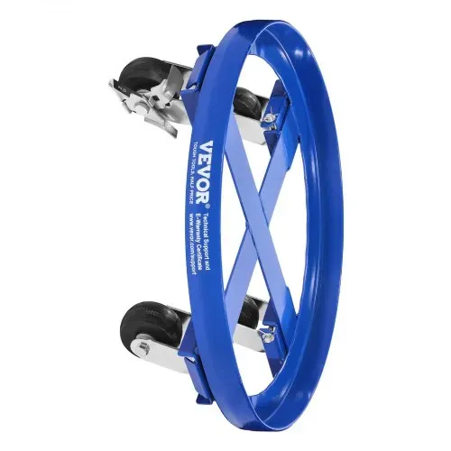 VEVOR Fassroller für 55 Gallonen, 907 kg Tragkraft, Ø615x188mm Transportroller mit Querstreben & 4 Lenkrollen, Kippsicherer Rollwagen für die Handhabung von Fässern im Lager, Blau – Bild 10