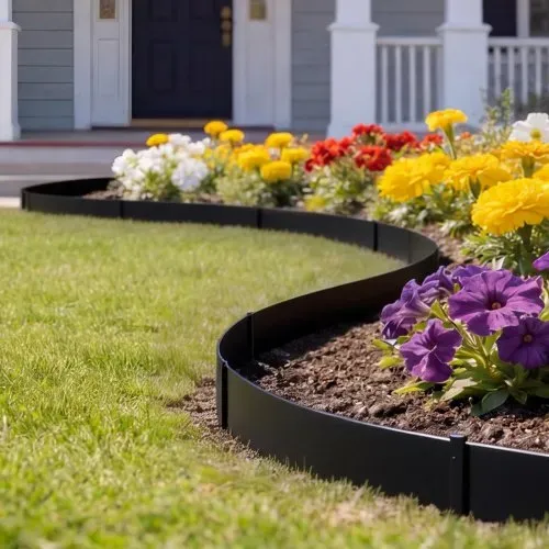 VEVOR Rasenkante 6er-Pack 1016x203 mm, Beeteinfassung mit 6 Befestigungsclips, Biegsame Rasenbleche aus Verzinktem Stahl, Mähkante, Palisade Beetumrandung für Blumenbeete & Gartenwege, Schwarz – Bild 7