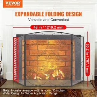 VEVOR Funkenschutzgitter Eisen Kaminschutz 121,92cm Kamingitter Ofengitter Vintage Ofenschutzgitter 0–40°C Kaminschutzgitter Kaminofen Schutzgitter Ofenschirm Gitter gegen Funkenflug 3-teilig VEVOR Funkenschutzgitter Eisen Kaminschutz 121,92cm Kamingitter Ofengitter Vintage Ofenschutzgitter 0–40°C Kaminschutzgitter Kaminofen Schutzgitter Ofenschirm Gitter gegen Funkenflug 3-teilig
