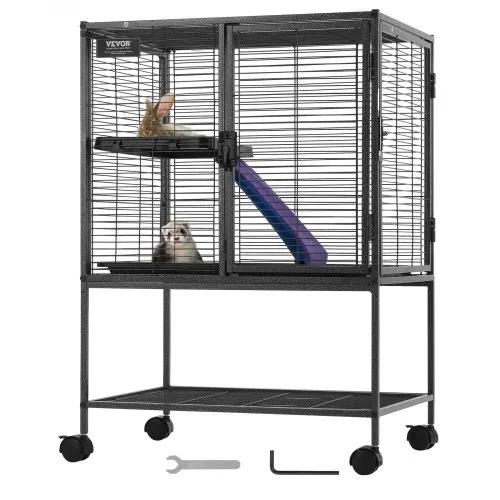 VEVOR 86,4 cm rollender Frettchenkäfig aus Metall, großer 2-stöckiger Critter Nation-Käfig, Kleintierkäfig mit Rampen und Tablett, einfach aufzubauen für Hausratten, Hamster, Meerschweinchen, Chinchillas, Eichhörnchen, Igel, Hasen VEVOR 86,4 cm rollender Frettchenkäfig aus Metall, großer 2-stöckiger Critter Nation-Käfig, Kleintierkäfig mit Rampen und Tablett, einfach aufzubauen für Hausratten, Hamster, Meerschweinchen, Chinchillas, Eichhörnchen, Igel, Hasen