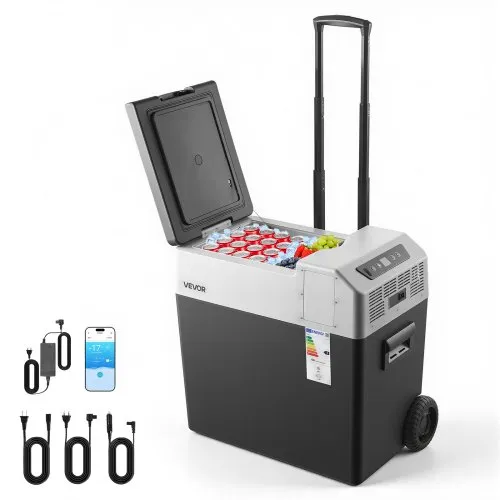 VEVOR Kompressor Kühlbox 50 L, Auto Kühlschrank mit Griff, App-Steuerung & Rädern, 12 V/24 V DC, 100–240 V AC, -22 °C bis 10 °C, Elektrische Gefrierbox für LKW, Van, Wohnmobil, SUV & Camping VEVOR Kompressor Kühlbox 50 L, Auto Kühlschrank mit Griff, App-Steuerung & Rädern, 12 V/24 V DC, 100–240 V AC, -22 °C bis 10 °C, Elektrische Gefrierbox für LKW, Van, Wohnmobil, SUV & Camping