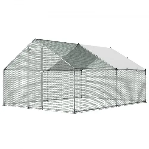VEVOR Hühnerstall 3x4x2 m, Begehbarer Hühnerauslauf mit Abdeckung, Hühnerhaus mit Turmdach & Sicherheitsschloss, Enten- & Kaninchenkäfig, Geflügelgehege für Hinterhof, Bauernhof, Hof – Bild 9