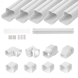 VEVOR Mini-Split-Line-Set-Abdeckung 76,2 mm B 3110 mm L, dekorative PVC-Rohrleitungsabdeckung für Klimaanlage mit 5 geraden Kanälen und vollständigen Komponenten, überstreichbar für Wärmepumpen, weiß VEVOR Mini-Split-Line-Set-Abdeckung 76,2 mm B 3110 mm L, dekorative PVC-Rohrleitungsabdeckung für Klimaanlage mit 5 geraden Kanälen und vollständigen Komponenten, überstreichbar für Wärmepumpen, weiß