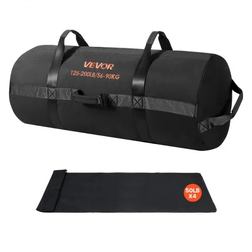 VEVOR Workout-Sandsack, strapazierfähige Powerbags Sandsack-Trainingstasche mit Griffen, einstellbar 56-90 kg für Fitness-Krafttraining, Cross-Training, Fitnessstudio-Übungen, Schwarz (ungefüllt) VEVOR Workout-Sandsack, strapazierfähige Powerbags Sandsack-Trainingstasche mit Griffen, einstellbar 56-90 kg für Fitness-Krafttraining, Cross-Training, Fitnessstudio-Übungen, Schwarz (ungefüllt)