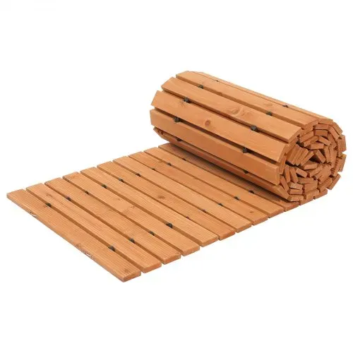 VEVOR Rollweg Gartenweg 368x56 cm, Ausrollbarer Holzweg, Außenweg aus Zedernholz mit Drahtseilverbindung, Gartentritt, Trittplatten, dekorativer Holzweg, Holztritt im Garten, Hinterhof, Terrasse – Bild 9