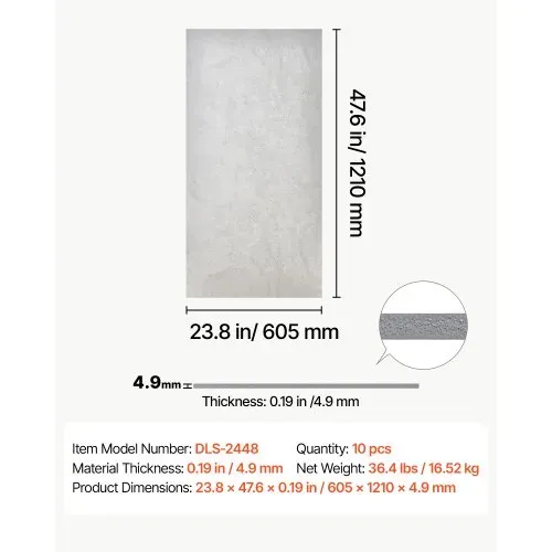 VEVOR 10 Stk. Deckenpaneele Deckenplatten PVC-Schaumplatte 605x1210mm Weiß, Marmormuster, Stoßfest, Brandschutz, Zuschneidbar, Für Abgehängte Decke Geeignet, Moderne Innendekoration für Wohnraum Büro – Bild 6