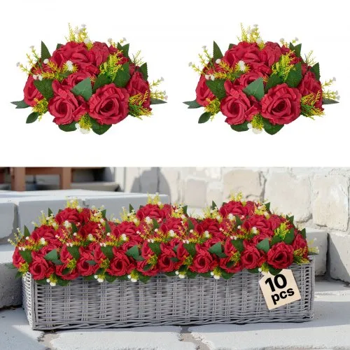VEVOR Kunstblumen, 10 Stück, 240 x 240 x 120 mm, Kunstblumenkugeln, künstliche Blumenarrangements, Seidenrosen Blumenstrauß für Hochzeits-Tafelaufsätze, Tischdekorationen zu Hause, Partys VEVOR Kunstblumen, 10 Stück, 240 x 240 x 120 mm, Kunstblumenkugeln, künstliche Blumenarrangements, Seidenrosen Blumenstrauß für Hochzeits-Tafelaufsätze, Tischdekorationen zu Hause, Partys