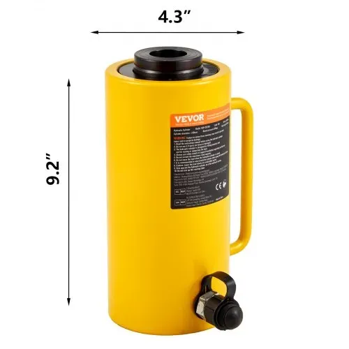 VEVOR Hydraulikzylinderheber Kapazität 30T Hydraulikzylinder 100 mm Hub einfachwirkender tragbar gelb, hydraulische Wagenheber Hohlkolbenheber Hydraulikflasche 6,9 kg für Riggers-Hersteller – Bild 7