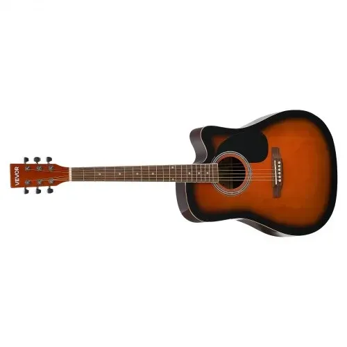 VEVOR Elektro Akustische Gitarre Cutaway Anfänger 1041,4 mm (41 inch) Erwachsene Sunburst – Bild 9