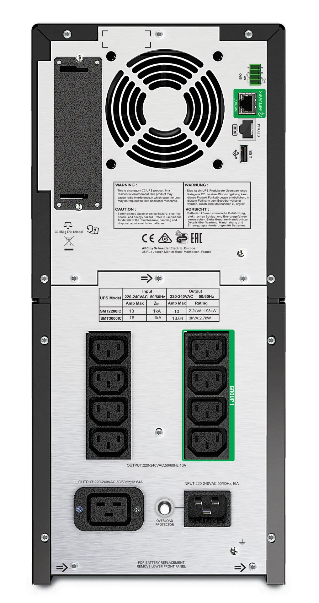 APC Smart-UPS SMT2200IC - 8x C13, 1x C19, USB, SmartConnect, 2200VA – Bild 2