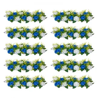 VEVOR Kunstblumen, 10 Stück, 500x220x120 mm, Blumenkugeln, Tischdekoration für Hochzeiten, Kunstrosen-Arrangements für Hochzeitsmittelstücke, Heimdekoration, blaue und weiße Rosen VEVOR Kunstblumen, 10 Stück, 500x220x120 mm, Blumenkugeln, Tischdekoration für Hochzeiten, Kunstrosen-Arrangements für Hochzeitsmittelstücke, Heimdekoration, blaue und weiße Rosen