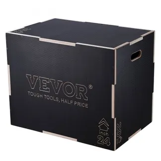 VEVOR 3-in-1-Plyometrische Sprungbox 30/24/20-Zoll-Plyobox, Sprungkasten Sprungkiste 204 kg Tragfähigkeit, Fitnessübungs-Step-Up-Box für Heimtraining, Sprungkrafttraining Schwarz Einstellbare Höhe VEVOR 3-in-1-Plyometrische Sprungbox 30/24/20-Zoll-Plyobox, Sprungkasten Sprungkiste 204 kg Tragfähigkeit, Fitnessübungs-Step-Up-Box für Heimtraining, Sprungkrafttraining Schwarz Einstellbare Höhe