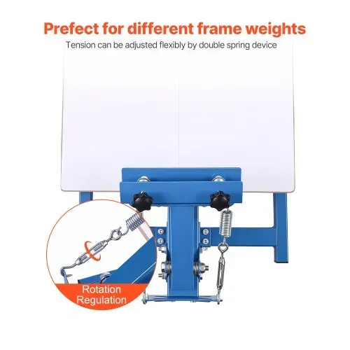 VEVOR Siebdruckmaschine 1-Farbe 1-Stationen-Siebdruckpresse 540x450 mm, Einstellbare Spannung Pulverbeschichteter Kohlenstoffstahl für T-Shirt-Bedruckung Heim-& Gewerbegebrauch – Bild 2