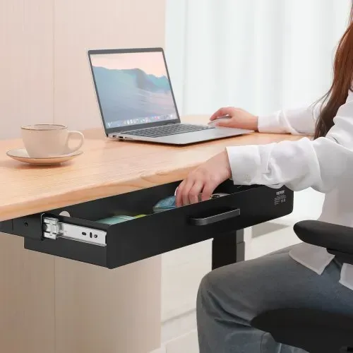 VEVOR Untertisch Schublade 635x232x75 mm, Unterbau Schreibtisch, versteckter Schreibtisch-Aufbewahrungs-Organizer, Bleistiftschublade unter dem Tisch für Sitz-Steh-Arbeitsplätze im Büro & zu Hause – Bild 7