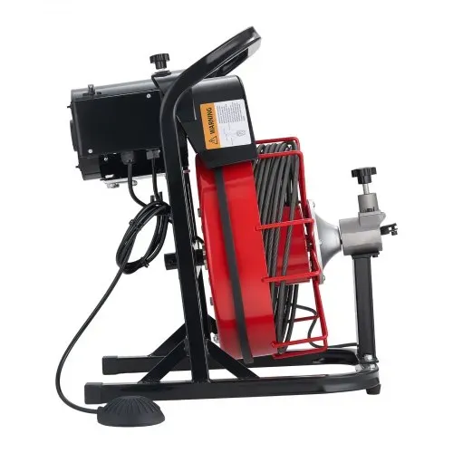 VEVOR Rohrreinigungsmaschine φ8 mm x 15 m, Reinigungsspirale mit Automatischer Zufuhr, 4 Schneidmessern & pneumatischem Fußschalter, Rohrreiniger für Rohre von 50 bis 100 mm, Rohrreinigungsgerät – Bild 10