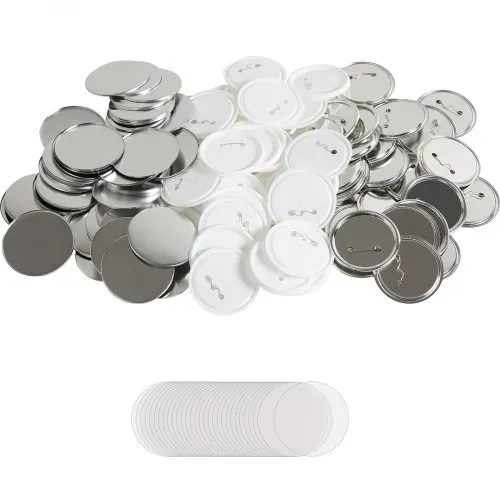 VEVOR Knopfmachermaschine-Zubehör, Badge 75 mm, DIY Badge-Press-Maschine-Ersatzteile 200 Stk. Metall + Kunststoff / 100 + 100 Stk. Abzeichen – Bild 8