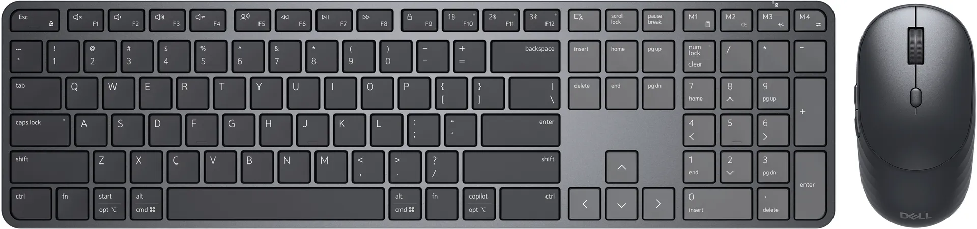 DELL Pro 7 Slim KM726 Tastatur Maus enthalten Heimbüro RF Wireless + Bluetooth QWERTZ Deutsch Schwarz – Bild 3