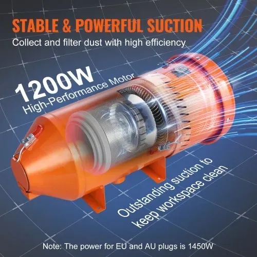 VEVOR Staubsammelsystem 1450 W 6,8 L Staubsammel-Medienrückgewinnung – Bild 2