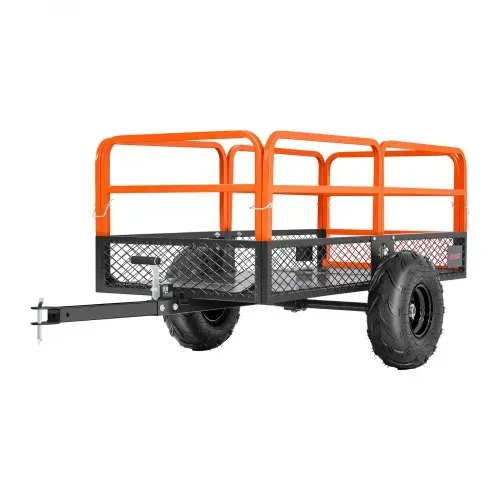 VEVOR Kippanhänger, 725,75 kg, ATV-UTV-Anhänger aus Stahl zum Hinterherziehen, Kipper mit abnehmbarer Rückwand, Gartenanhänger zum Hinterherziehen für Rasenmäher, Traktoren und Gartenabfälle – Bild 8