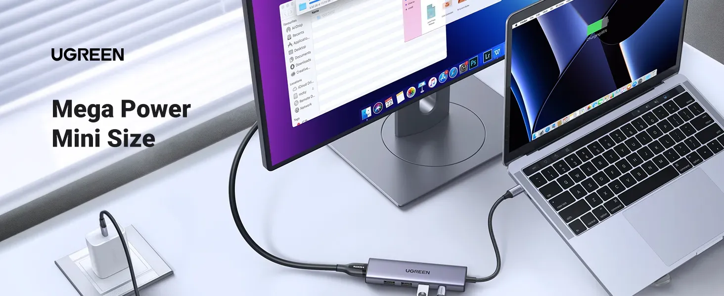 Ugreen 20956A Schnittstellen-Hub USB Typ-C 5000 Mbit/s Silber – Bild 5