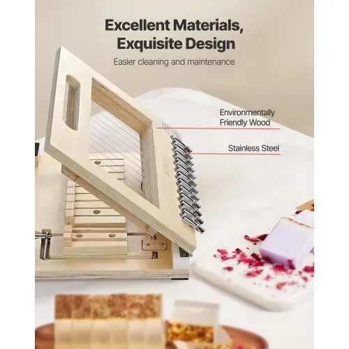 VEVOR Seifenschneider, Holzseifenschneider, Drahtschneider, 12 Segmenten, inkl. Ersatzdrähten, DIY-Schneidewerkzeug, Ideal für Handgemachte Seifenherstellung Kerzen Trimmen Käse – Bild 3