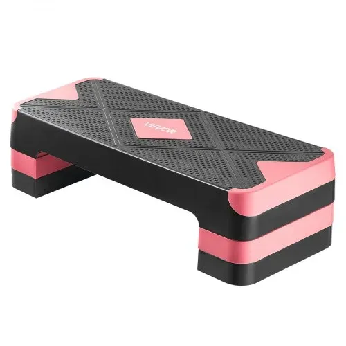 VEVOR Aerobic Steppbrett höhenverstellbares Trainingsbrett (10,6-20,32 cm) Stepper Fitness mit 250 kg Tragfähigkeit rutschfeste Oberflächenbank für Heim-Fitnessstudio Cardio-Krafttraining Rot – Bild 8