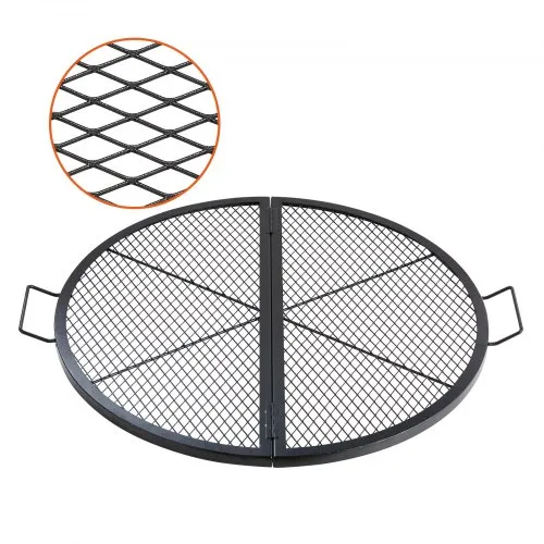 VEVOR Φ 910 x 25 mm X-Marks Feuerstellen-Grillrost, Faltbarer Runder Grillrost, Robuster Lagerfeuer-BBQ-Grillrost aus Stahl mit Griff & Stütz-X-Draht, Tragbares Camping-Kochgeschirr, Schwarz VEVOR Φ 910 x 25 mm X-Marks Feuerstellen-Grillrost, Faltbarer Runder Grillrost, Robuster Lagerfeuer-BBQ-Grillrost aus Stahl mit Griff & Stütz-X-Draht, Tragbares Camping-Kochgeschirr, Schwarz