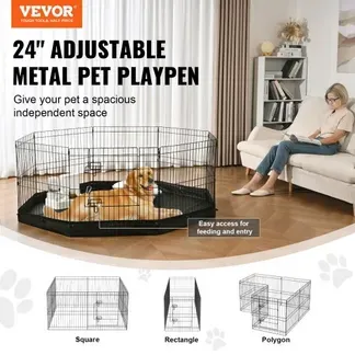 VEVOR Welpenlaufstall 8-tlg. Welpenauslauf 609,6cm hoch Tierlaufstall mit Bodenmatte aus 600D Oxford-Gewebe Hundelaufstall aus Q235 Hundelaufstall Freilaufgehege für kleine & mittelgroße Haustiere VEVOR Welpenlaufstall 8-tlg. Welpenauslauf 609,6cm hoch Tierlaufstall mit Bodenmatte aus 600D Oxford-Gewebe Hundelaufstall aus Q235 Hundelaufstall Freilaufgehege für kleine & mittelgroße Haustiere
