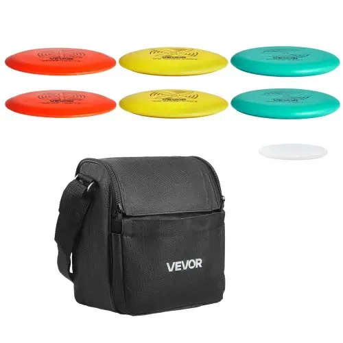 VEVOR Disgolf Set Disc Golf Scheiben (6 + 1 Stk.) für Anfänger, Starter-Set mit Putter, Mid-Range, Driver, inklusive Mini-Marker, tragbarer Rucksack, für Garten Rasen Strand und Park im Freien、 – Bild 10