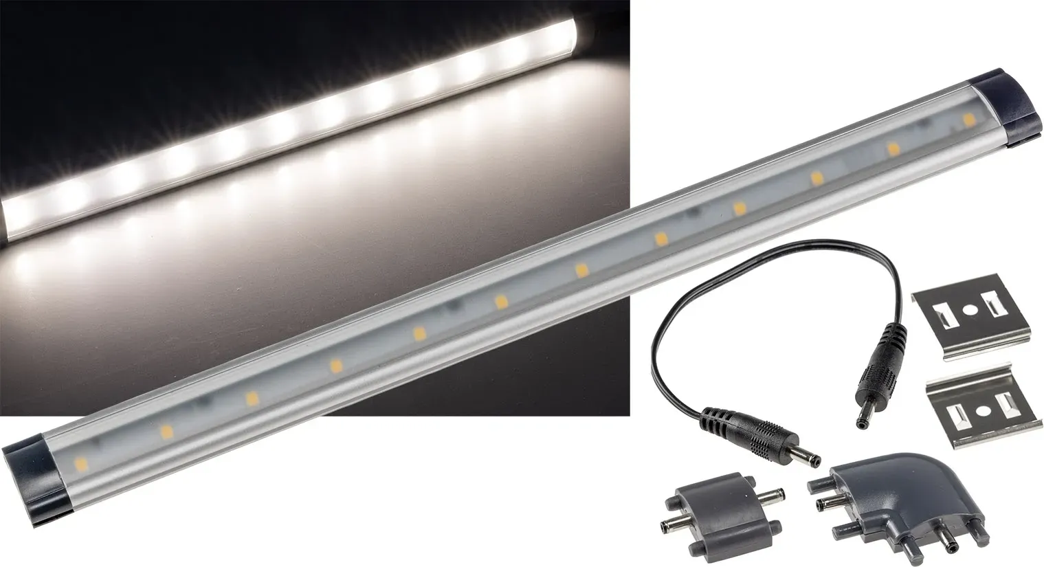 LED Unterbauleuchte “CT-FL30” 30cm 278lm, 3 Watt, 4000K / tageslicht weiß LED Unterbauleuchte “CT-FL30” 30cm 278lm, 3 Watt, 4000K / tageslicht weiß