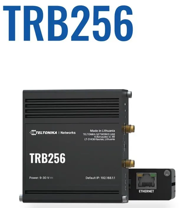 Teltonika · Gateway · TRB256 · LTE Cat M1 450Mhz Teltonika · Gateway · TRB256 · LTE Cat M1 450Mhz