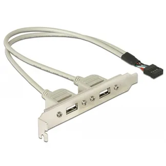 USB 2.0 Slotblende, 10 Pin Header > 2x USB-A Buchse USB 2.0 Slotblende, 10 Pin Header > 2x USB-A Buchse