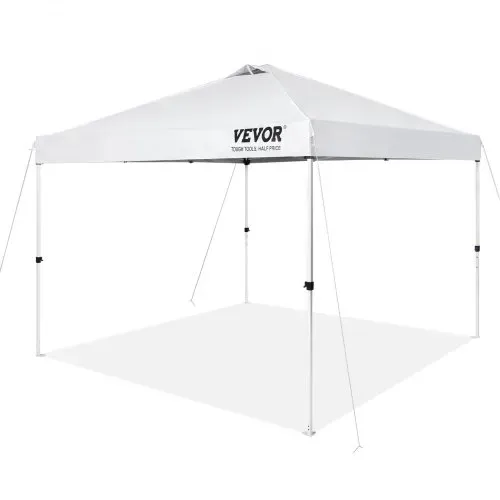 VEVOR Pavillon 304,8x304,8x320cm Gartenzelt 250D PU Silber beschichtetes Gewebe Faltpavillon inkl. Aufbewahrungstasche Partyzelt 6-8 Personen Pop up Zelt Weiß Gartenpavillon für Campingausflug – Bild 10