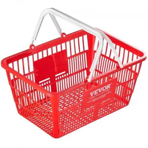 VEVOR Einkaufskorb, 20er-Set, 21 l robuster Einkaufskorb aus Kunststoff mit Griff und Ständer, 16,5 x 11,8 x 8,27 Zoll, tragbarer Einkaufskorb in Großpackung für den Lebensmitteleinkauf – Bild 10
