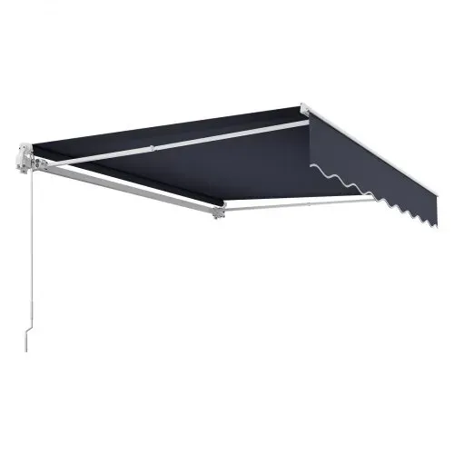 VEVOR Gelenkarmmarkise 3x2,5 m, Einziehbare Markise mit Handkurbel, Terrassenmarkise UPF 80+ Sonnenschutz, Sonnenmarkise, Balkonmarkise für Terrasse, Balkon, Garten & Fenster, Grau – Bild 9